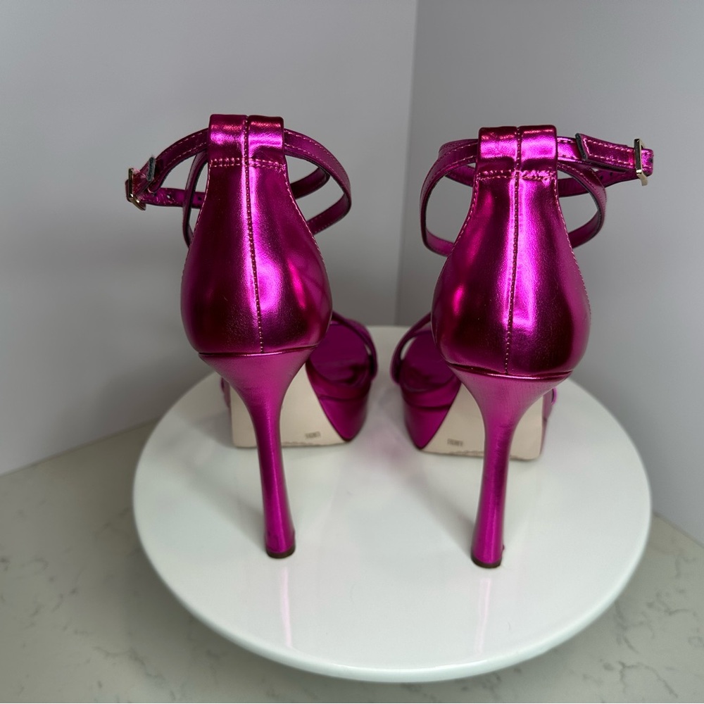 Jessica Simpson Shyremin Fuchsia Strappy Heels - Picture 4 of 13